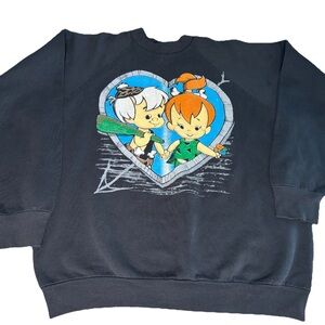 Vintage 80s The Flintstones Pebbles Bamm Bamm Crewneck Sweatshirt USA 50-50